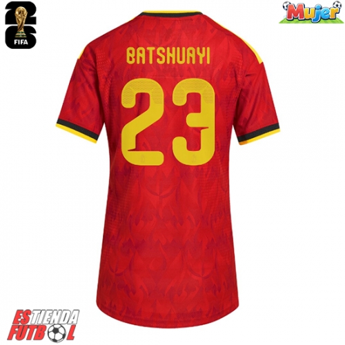 Bélgica Michy Batshuayi #23 Primera Equipación Mujer Mundial 2026 Manga Corta